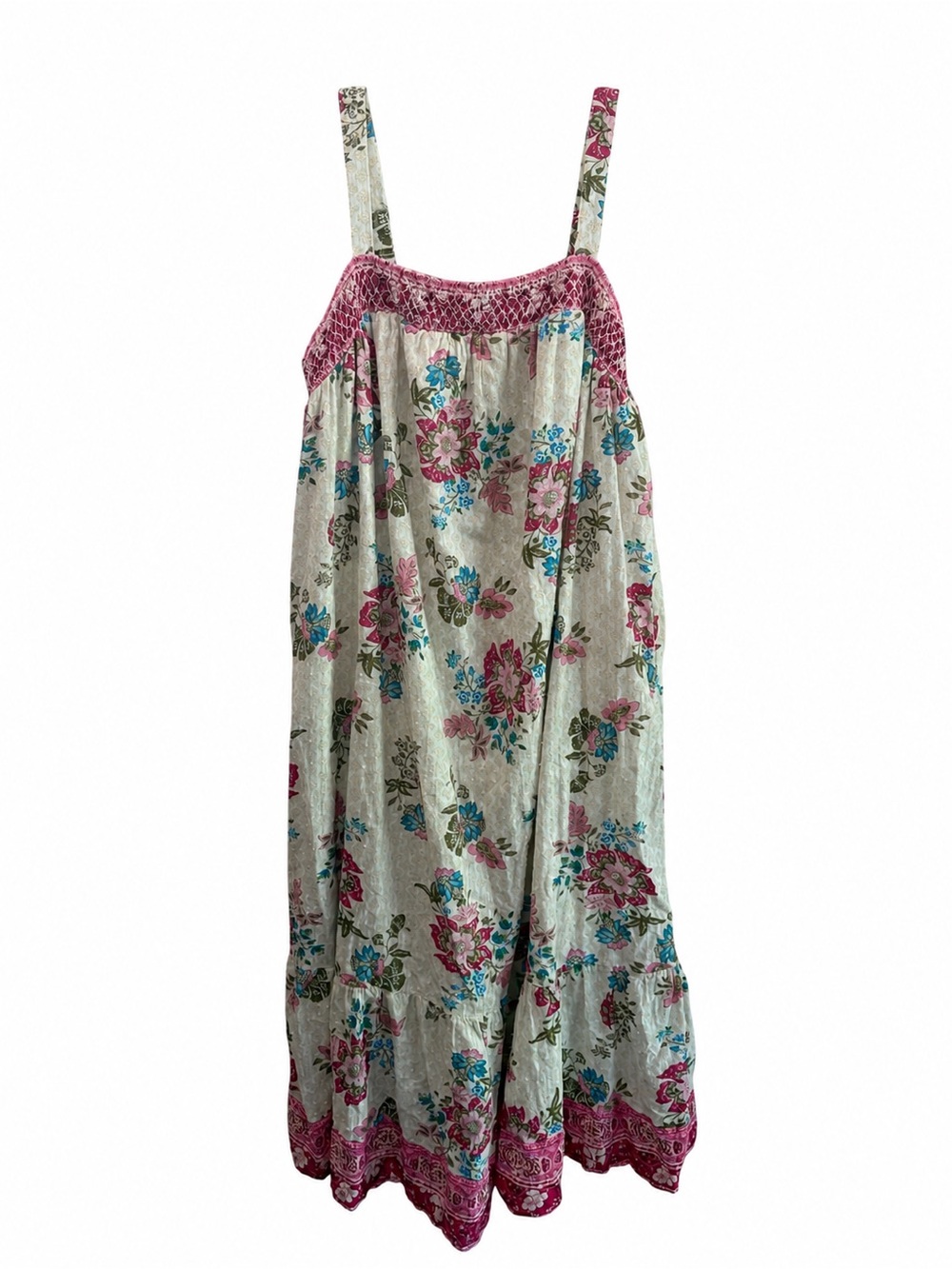 Lane Bryant Romantic Floral Boho Resortwear Cotton Maxi Shift Dress Size 18/20